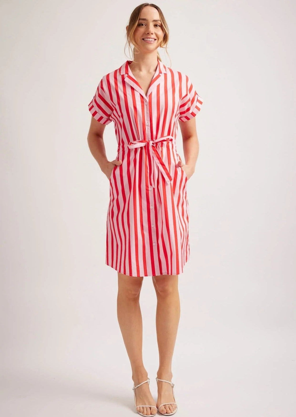 Mila Dress | Pink Parasol Stripe - Alessandra - Coco Blue