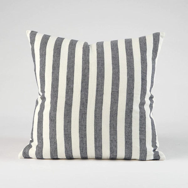 Santi Linen Cushion | White/Navy Stripe | 50x50 - Eadie - Coco Blue