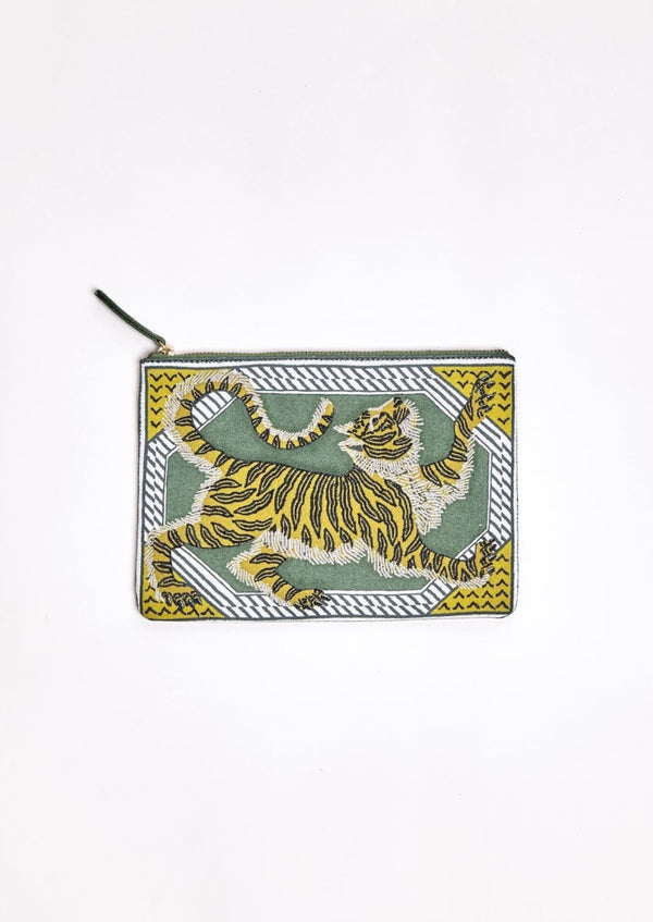 Embroidered Mantra Clutch | Green - Inoui Editions - Coco Blue