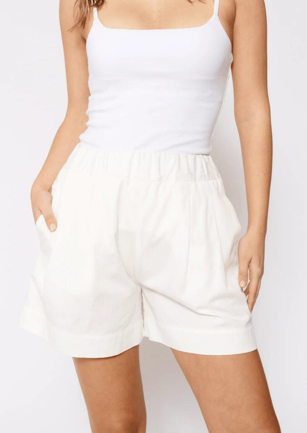 Remy Shorts | White Denim - Alessandra - Coco Blue