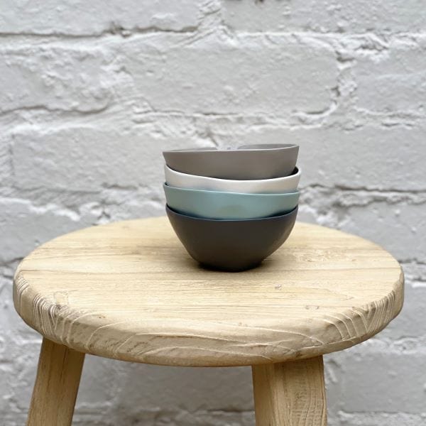 12cm Ceramic Bowl | White - Flax - Coco Blue