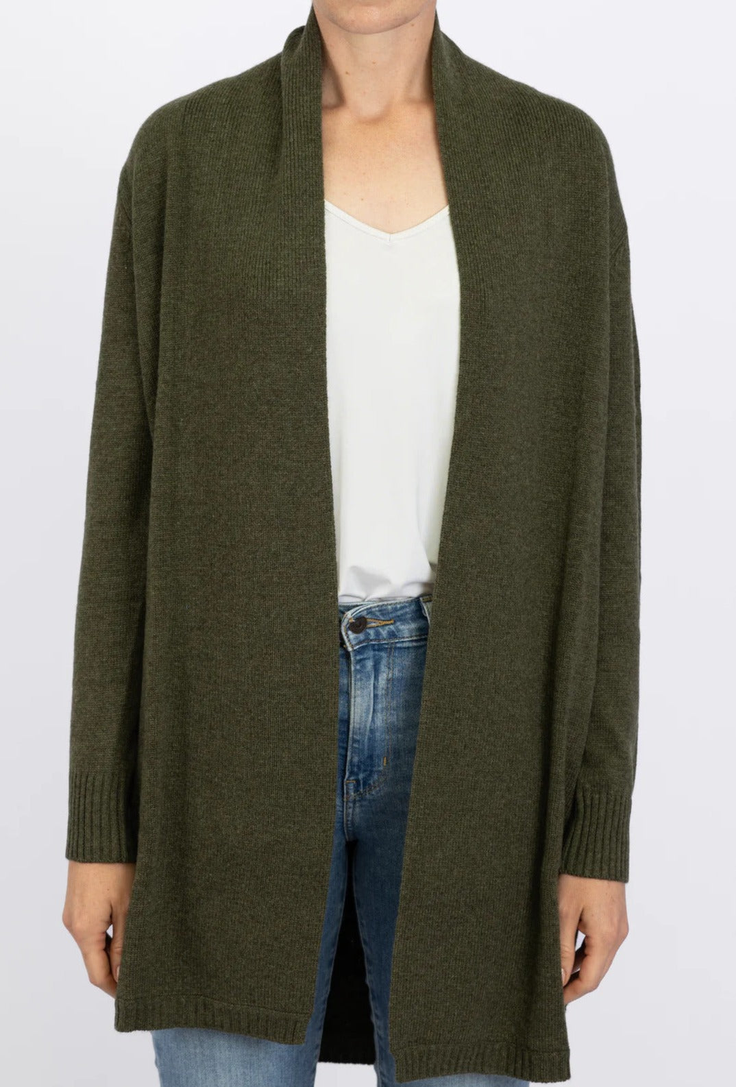 BOW & ARROW Cable Cardigan Khaki | Coco Blue