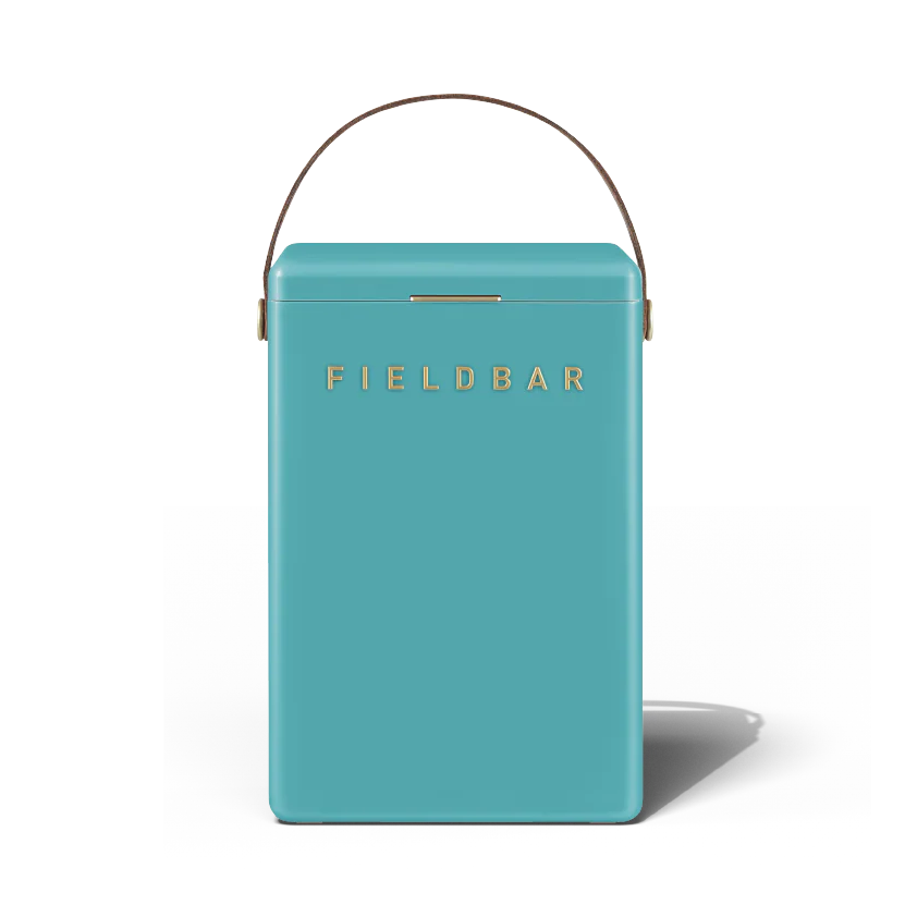 Teal notebook with 'FIELDBAR' branding on a white background