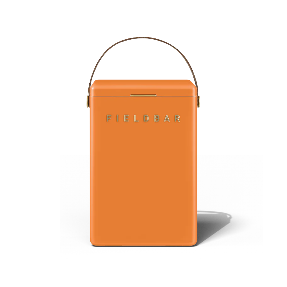 Orange portable radio with 'Beco' branding on a white background