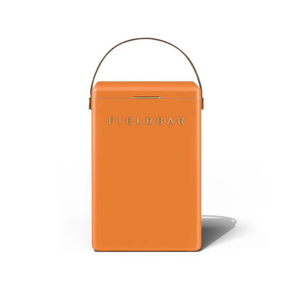 Orange portable radio with 'Beco' branding on a white background
