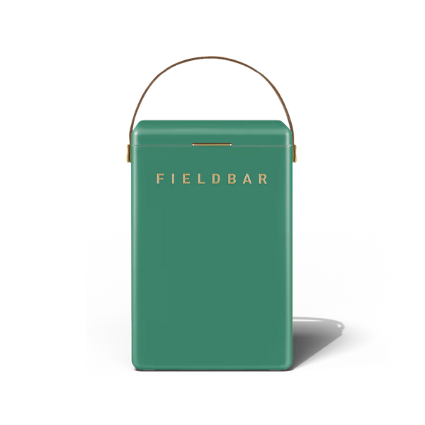 Green carrying case with 'FIELDBAR' branding on a white background