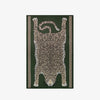 Leopard print design on a green background