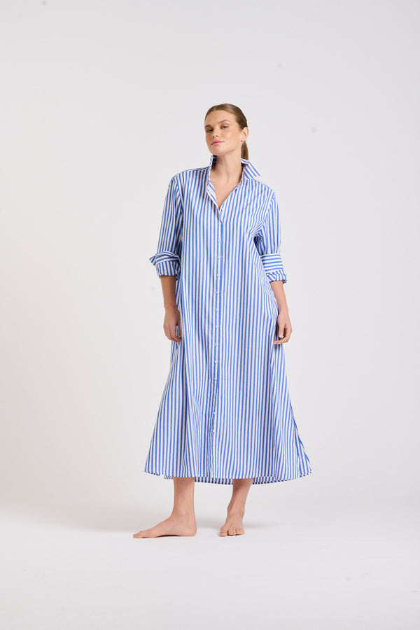 Shirty Luna Shirtdress Blue Stripe