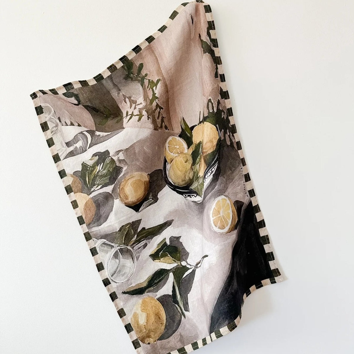Whitney Spicer Fruit On The Floor Linen Tea Towel main image 1