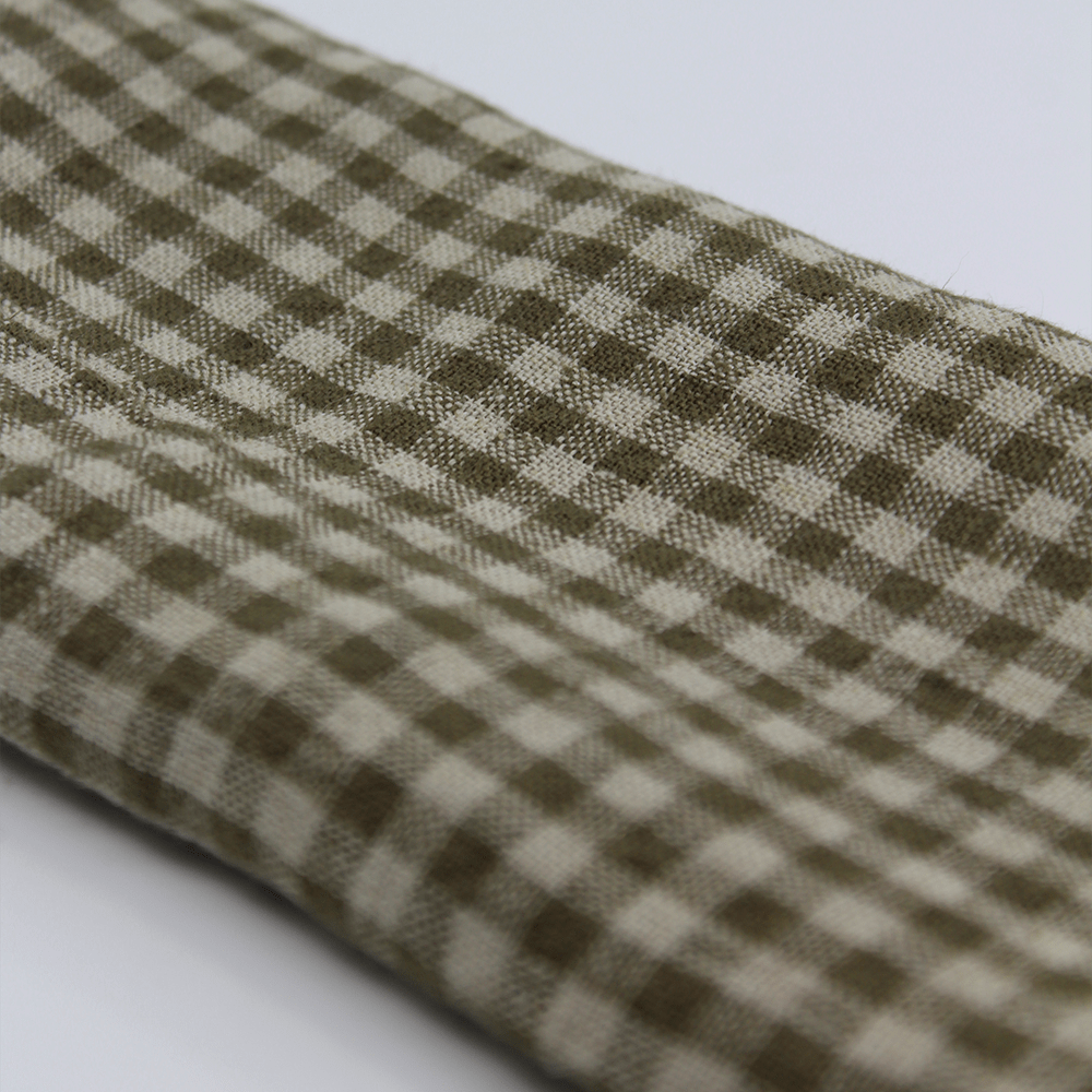 Ana Linen Napkins | Khaki Gingham | Set of 4 - Harmony - Coco Blue