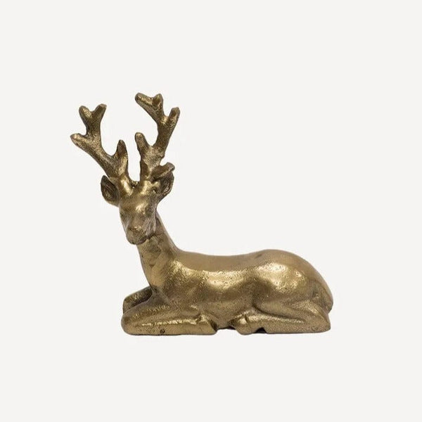 Antique Gold Deer Sitting - Coco Blue - Coco Blue