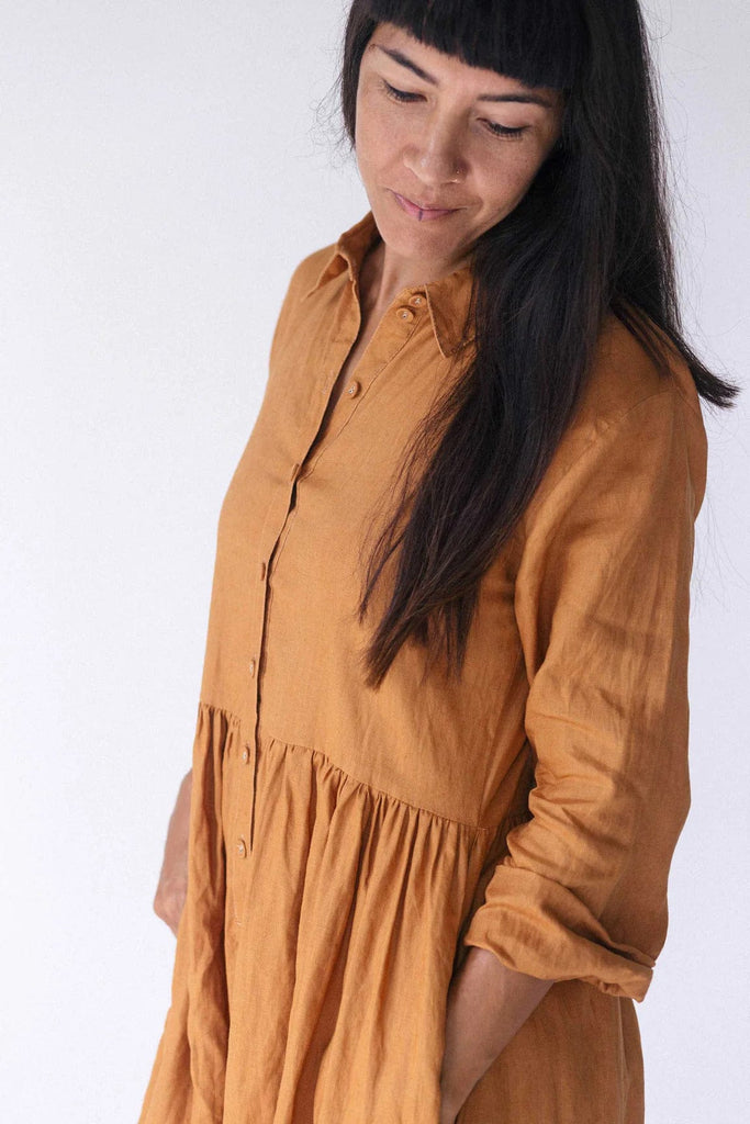 Becky Dress | Caramel - Lazy Bones - Coco Blue