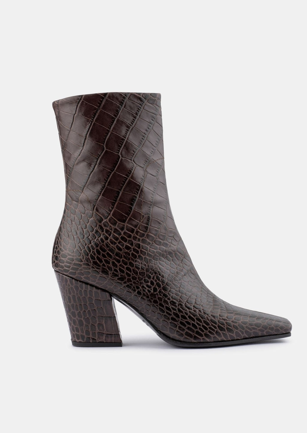 Bianca Boots | Chocolate Croc Emboss - DOF Studios - Coco Blue