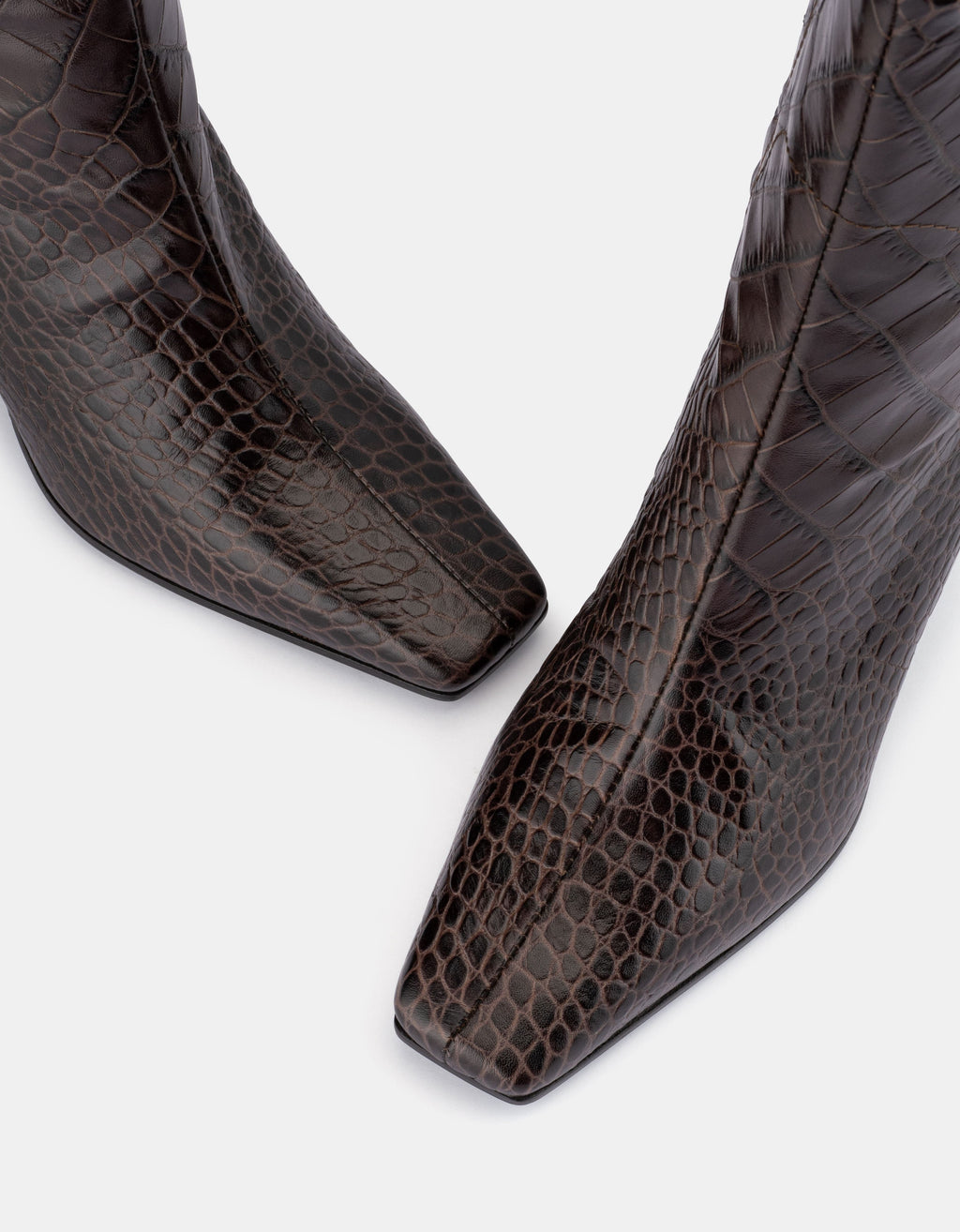Bianca Boots | Chocolate Croc Emboss - DOF Studios - Coco Blue