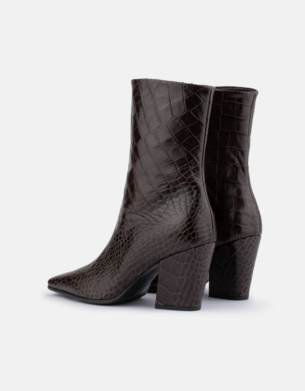 Bianca Boots | Chocolate Croc Emboss - DOF Studios - Coco Blue