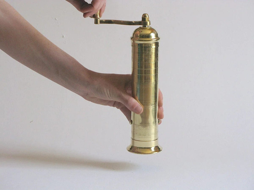 Brass Pepper Mill 105 - Mr Kitly - Coco Blue
