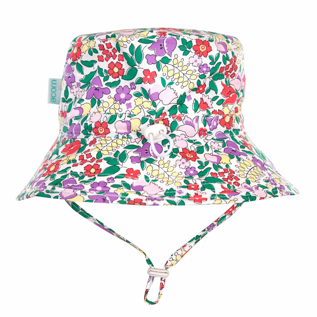 Broad Brim Bucket Hat | Floral - Acorn Kids - Coco Blue
