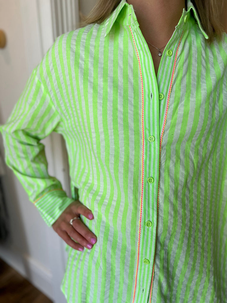 Candy Stripe Shirt | Green - Italian Star - Coco Blue