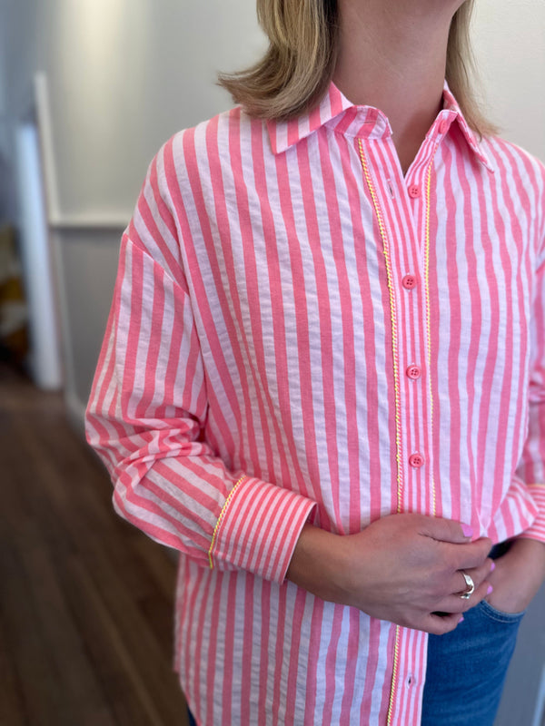 Candy Stripe Shirt | Pink - Italian Star - Coco Blue
