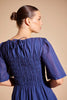Cannes Dress | Navy Stripe Voile - Alessandra - Coco Blue