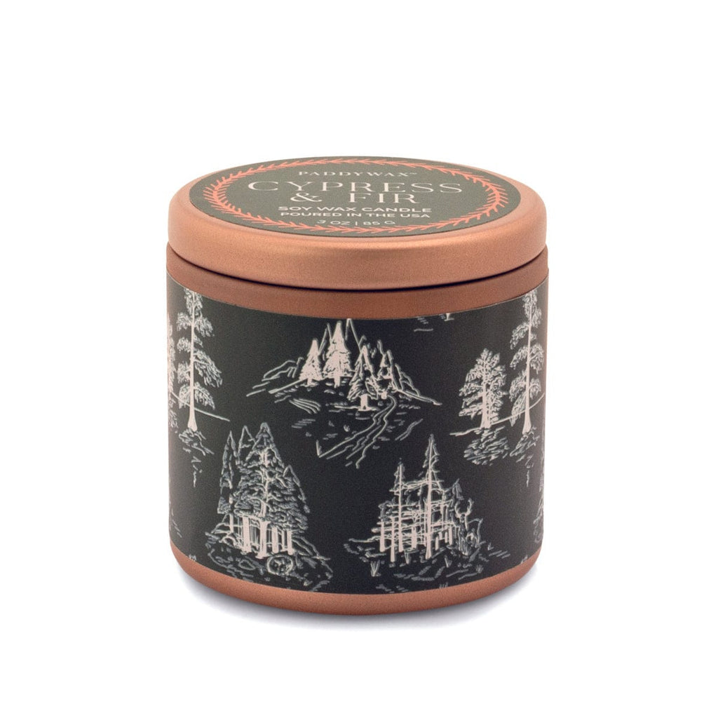 Cypress & Fir Christmas Candle Tin | 2 Colours - Paddywax - Coco Blue