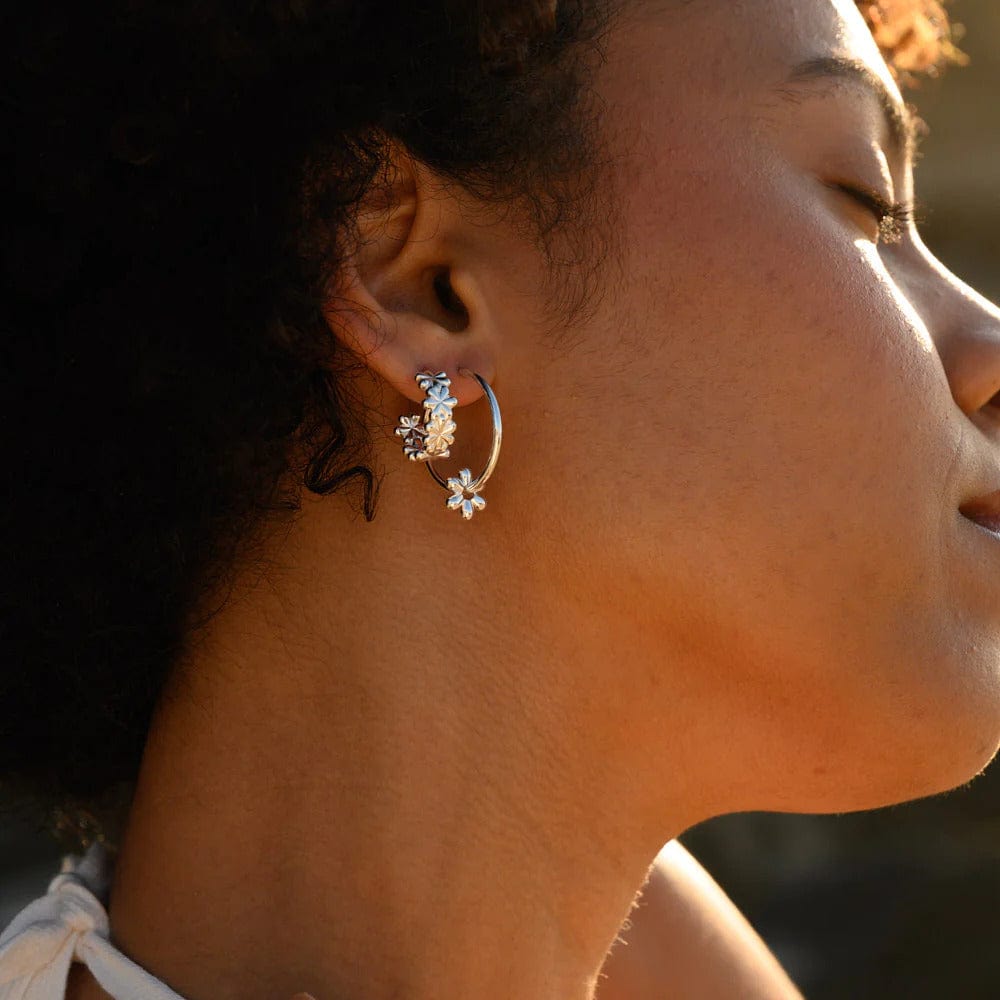 Daisy Willpower Hoop Earrings | Silver - Linda Tahija - Coco Blue