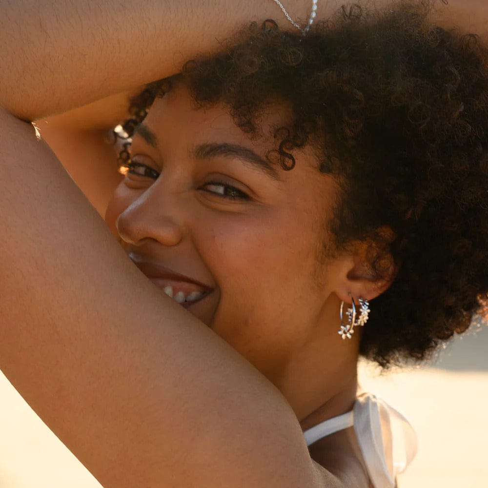 Daisy Willpower Hoop Earrings | Silver - Linda Tahija - Coco Blue