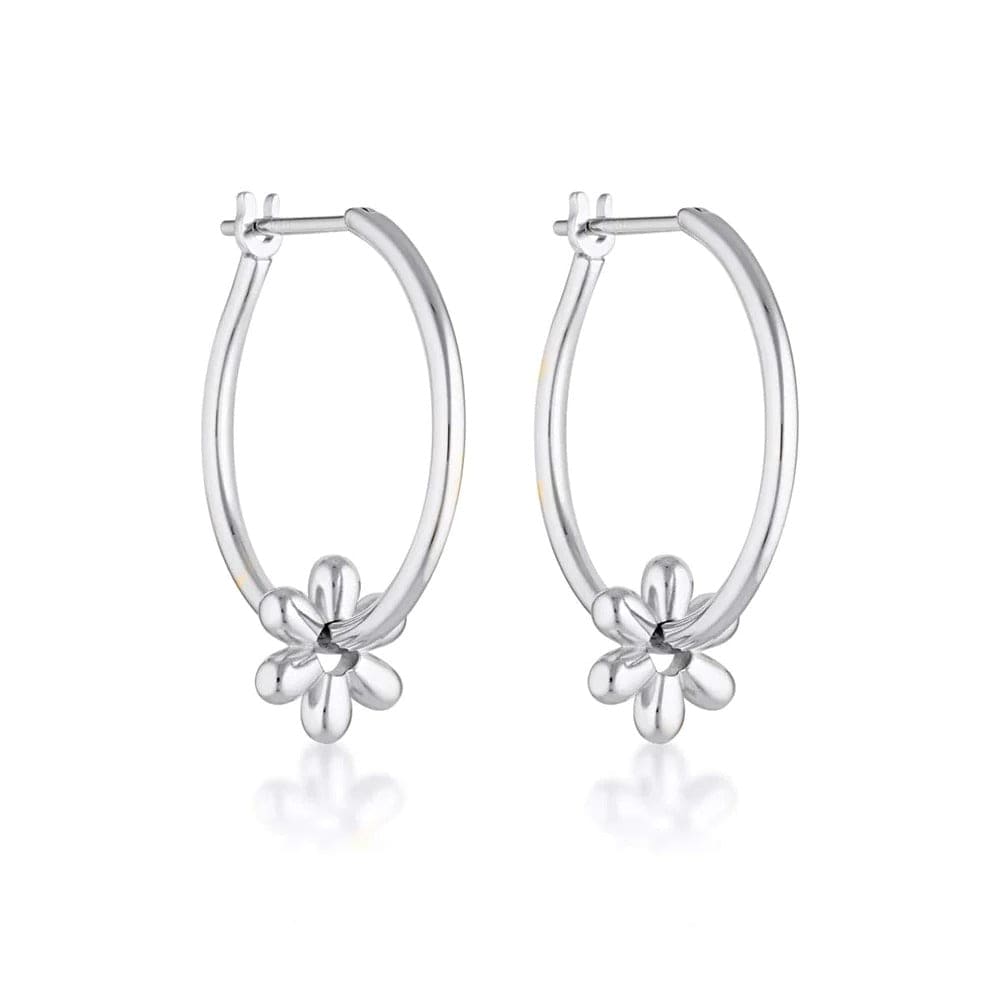 Daisy Willpower Hoop Earrings | Silver - Linda Tahija - Coco Blue