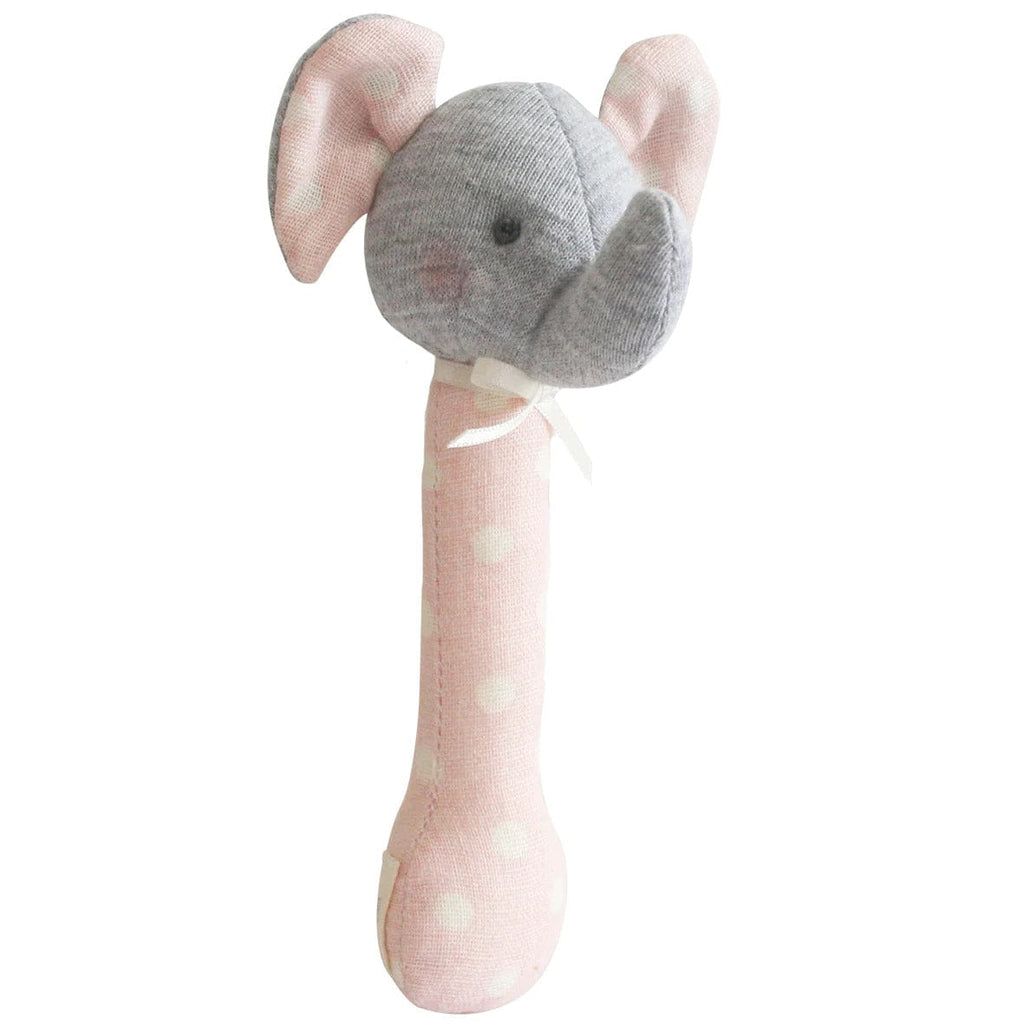 Elephant Stick Rattle | Pale Pink - Alimrose - Coco Blue