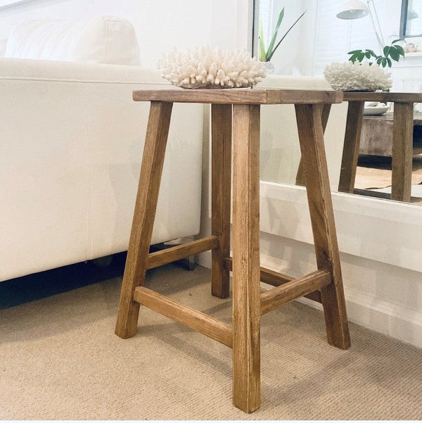 Elm Bedside Stool | Tall - Coco Blue - Coco Blue
