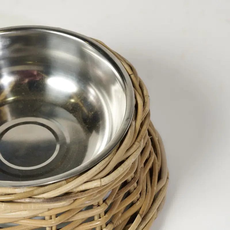 Fido Wicker Dog Bowl | 2 Sizes - Coco Blue - Coco Blue