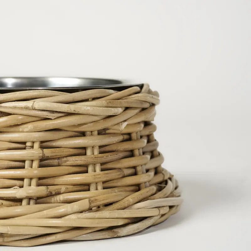 Fido Wicker Dog Bowl | 2 Sizes - Coco Blue - Coco Blue