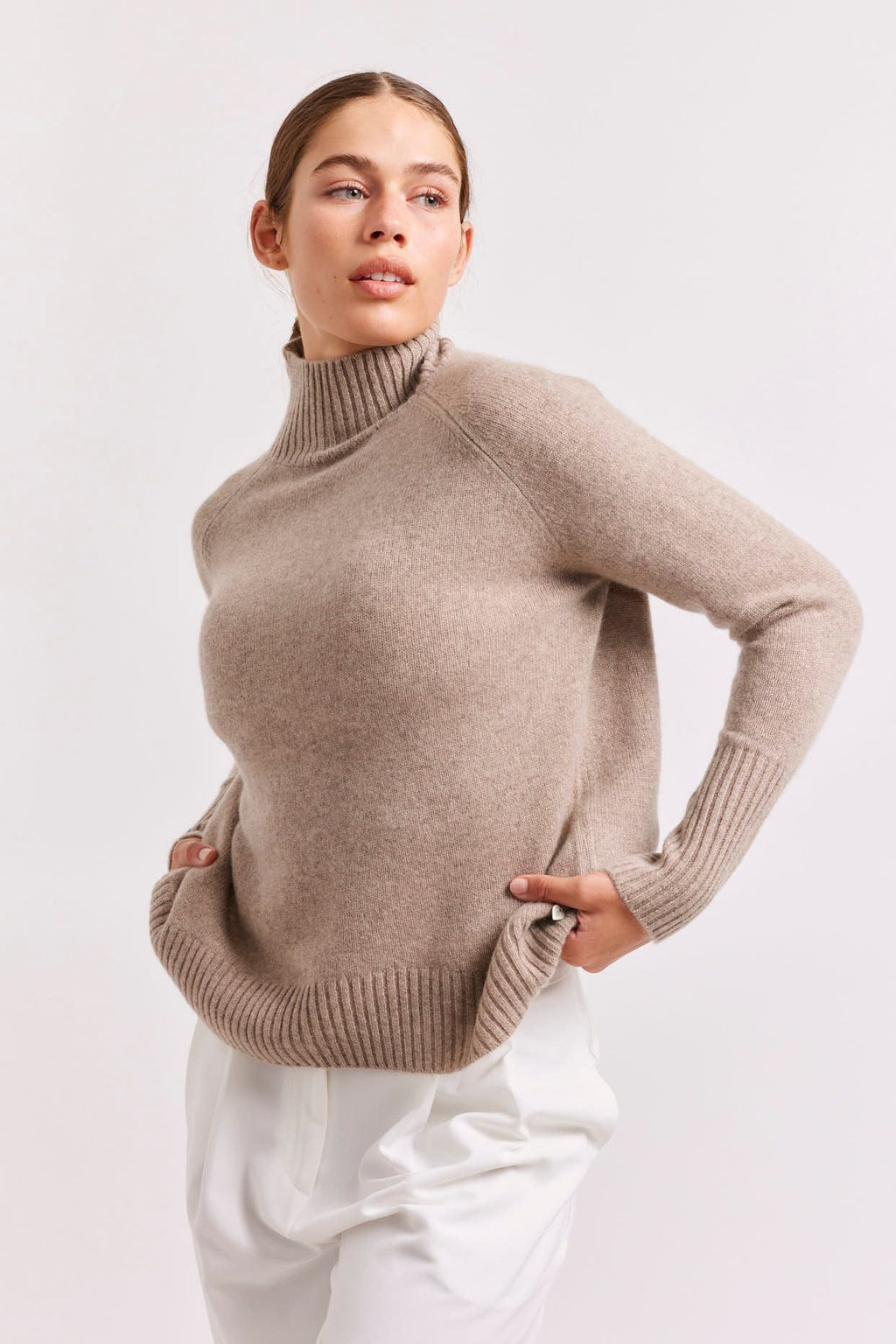 Fifi Polo Sweater | Walnut - Alessandra - Coco Blue