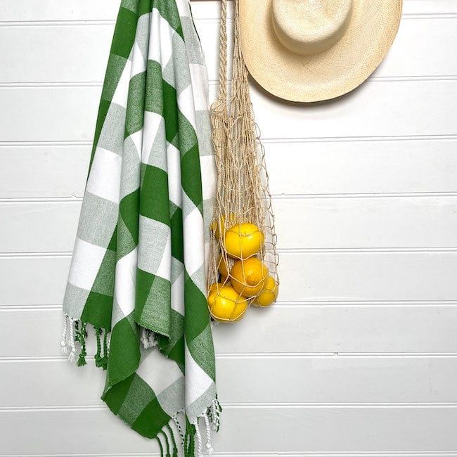 Garden Mat | Green Check - Carnival Homewares - Coco Blue