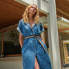 Grace Denim Dress | 70's Blue - Kireina - Coco Blue