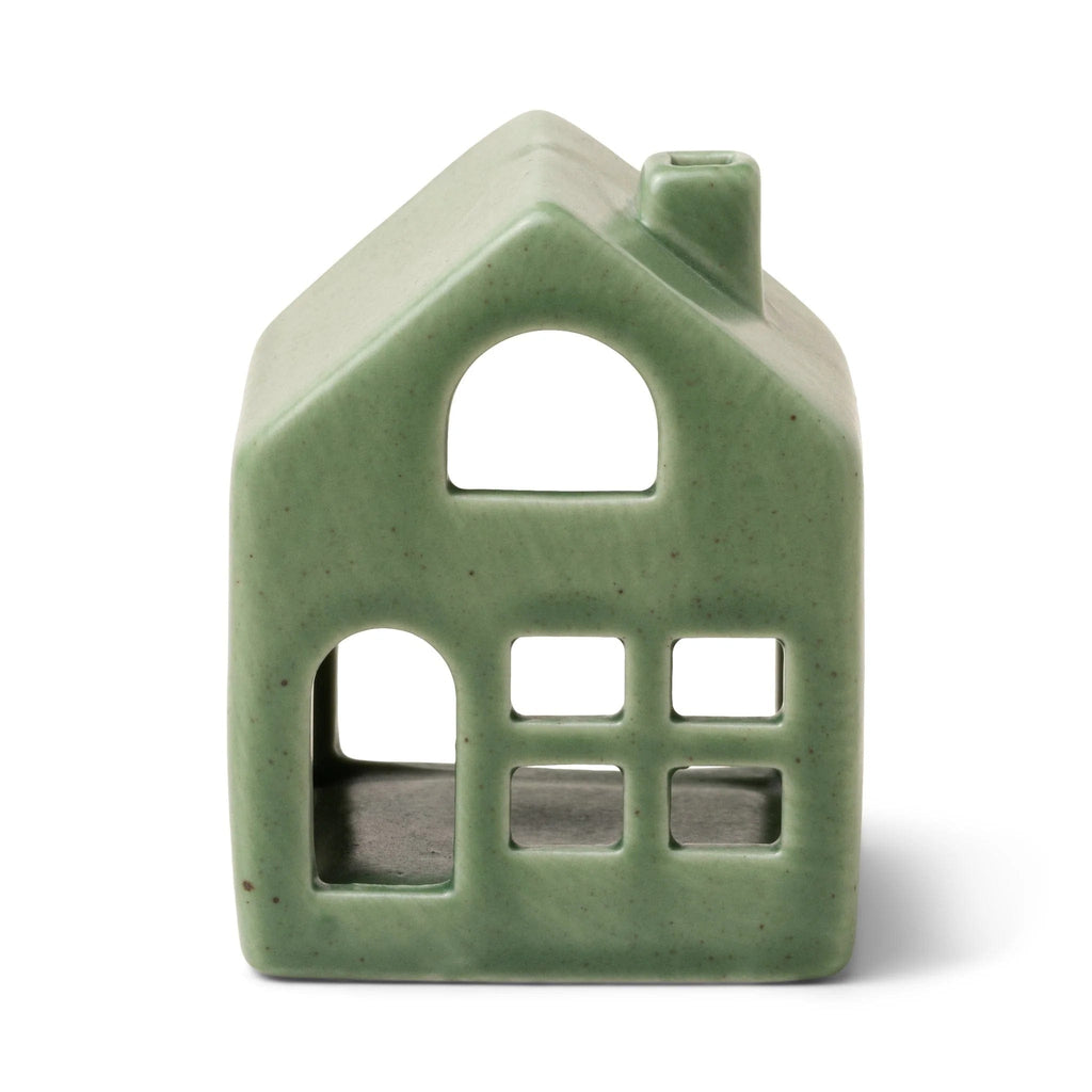 Green Ceramic Cottage Incense Holder | Balsam & Fir - Paddywax - Coco Blue