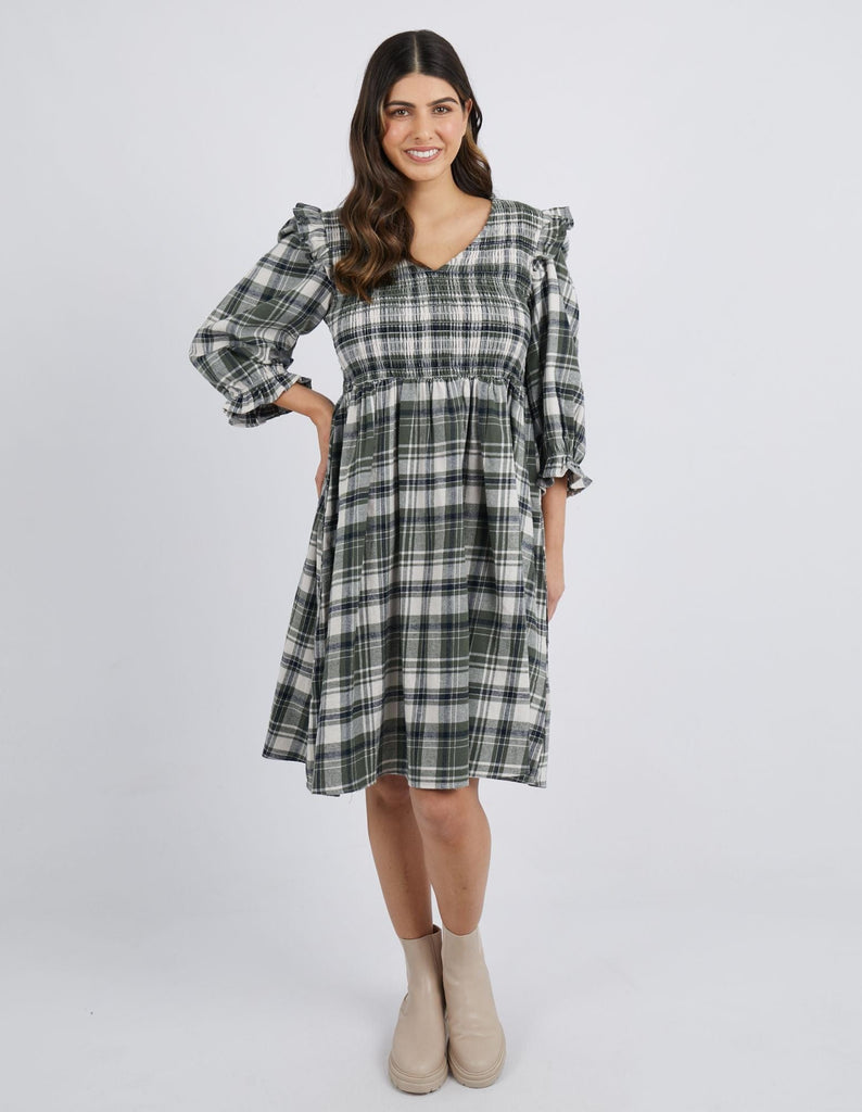 Keyla Dress | Check - Foxwood - Coco Blue