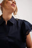 Lara Poplin Shirt | Navy - Alessandra - Coco Blue