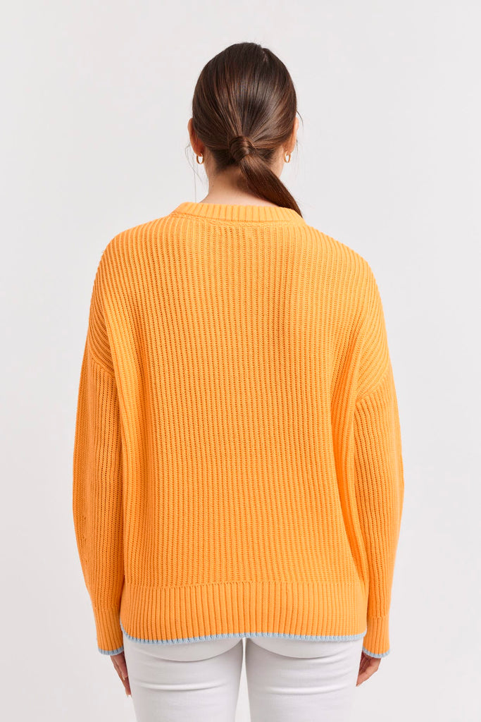 Limone Cotton Sweater | Mandarin - Alessandra - Coco Blue