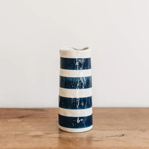 Medium Vase | Navy Stripe - Noss & Co - Coco Blue