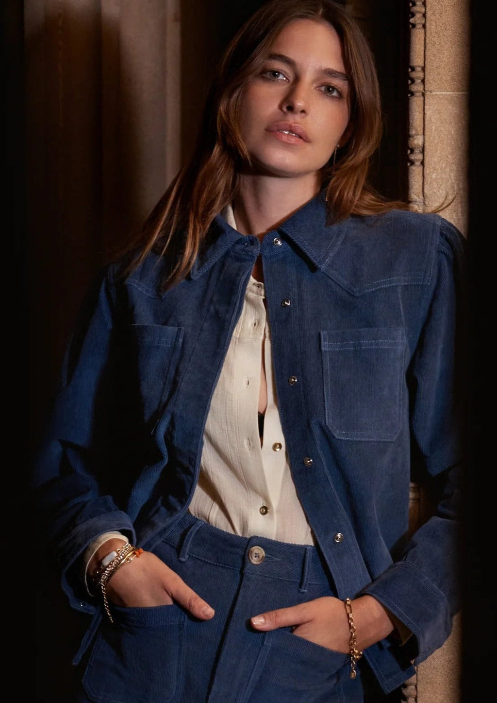 Merci Jacket | Blue Cord - Marie Louise De Monterey - Coco Blue