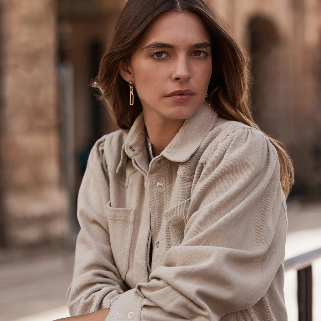 Merci Jacket | Oyster - Marie Louise De Monterey - Coco Blue