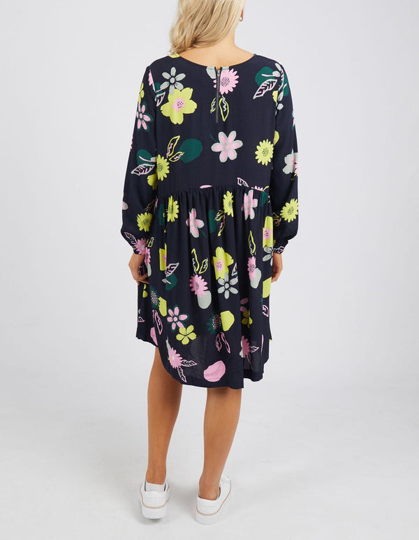Mimosa Floral Dress | Navy - Elm - Coco Blue