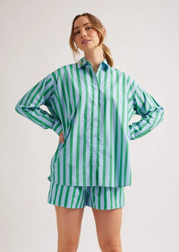 Mix It Up Shirt | Blue Parasol Stripe - Alessandra - Coco Blue