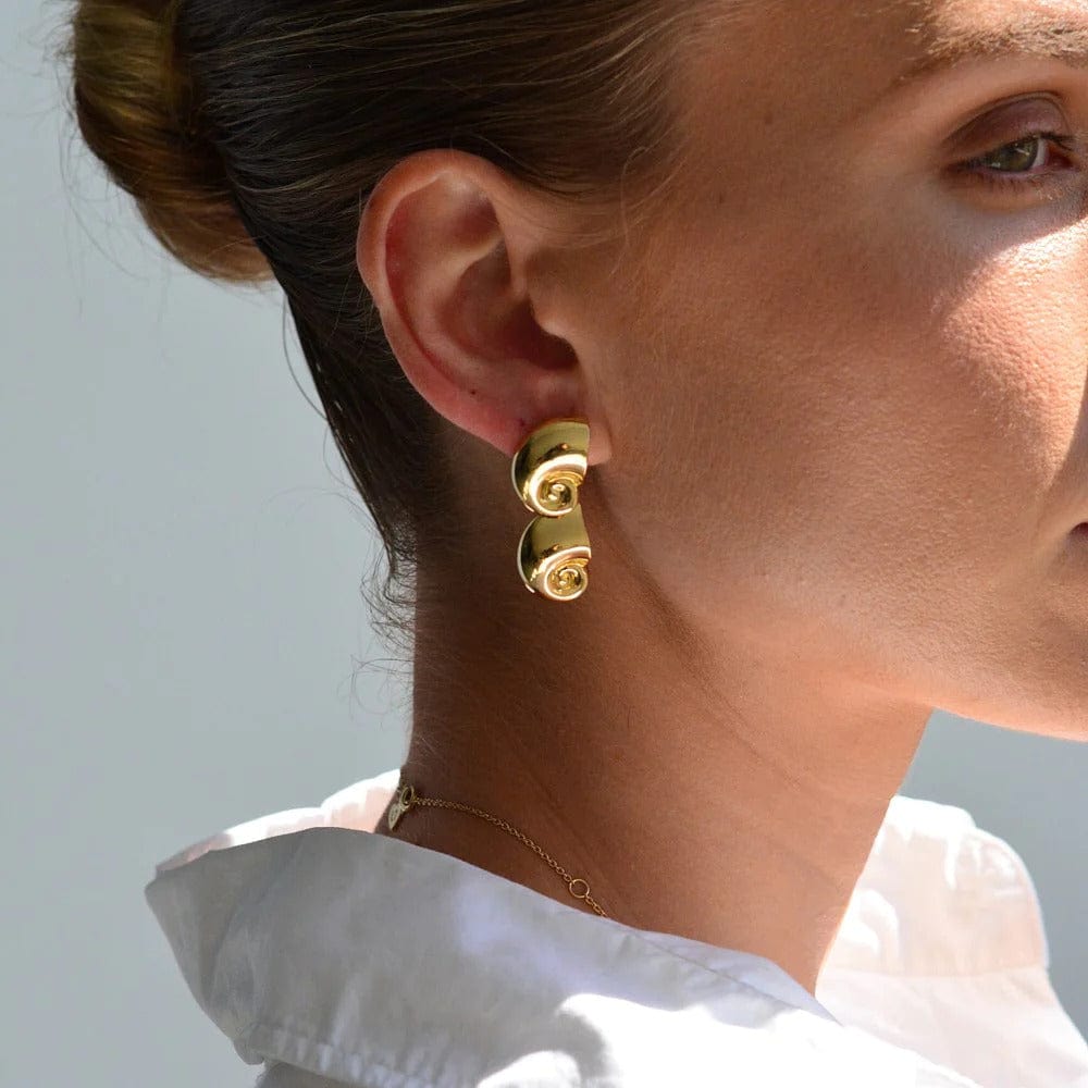 Nautilus Max Earrings | Gold - Linda Tahija - Coco Blue