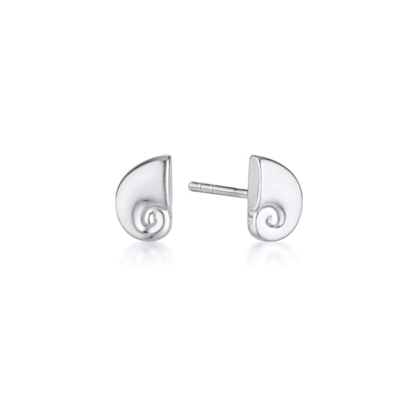Nautilus Stud Earrings | Silver - Linda Tahija - Coco Blue