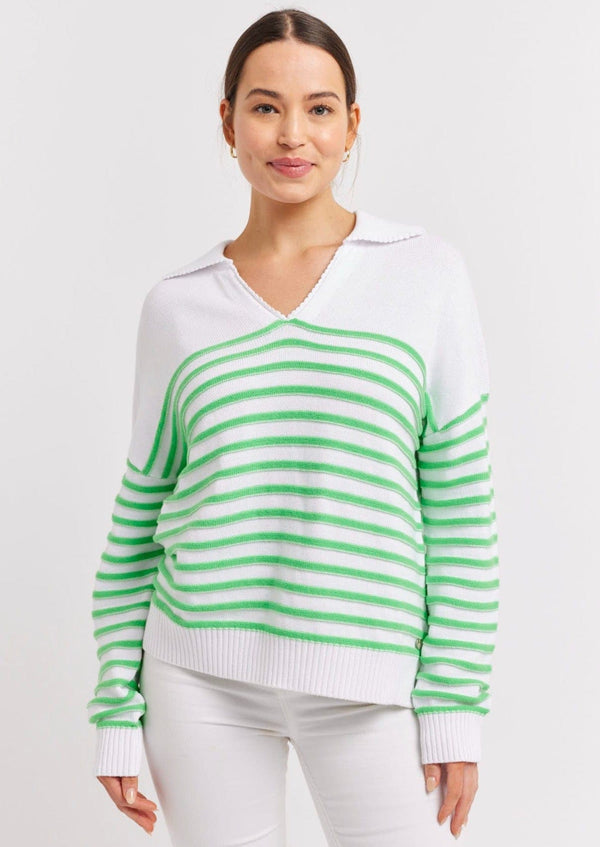 Nina Cotton Sweater | Apple Green - Alessandra - Coco Blue