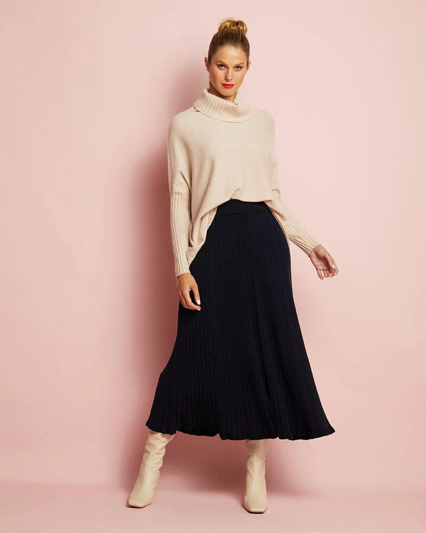 Rebecca Knit Skirt | Navy - Arlington Milne - Coco Blue