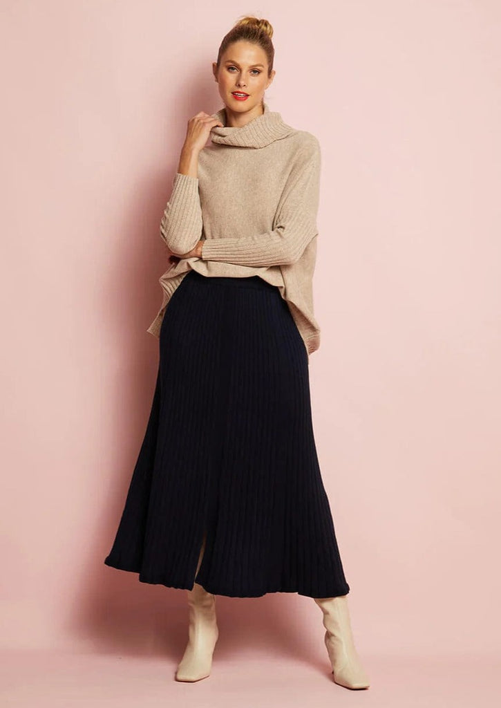 Rebecca Knit Skirt | Navy - Arlington Milne - Coco Blue