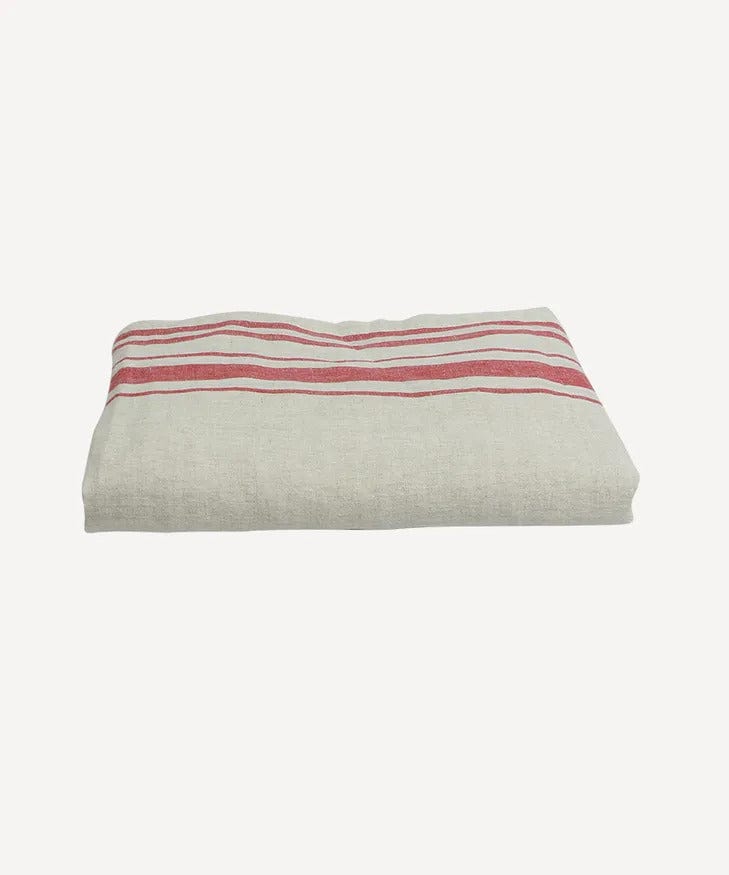 Red Stripe Linen Tablecloth | 280x150cm - Coco Blue - Coco Blue